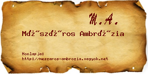Mészáros Ambrózia névjegykártya